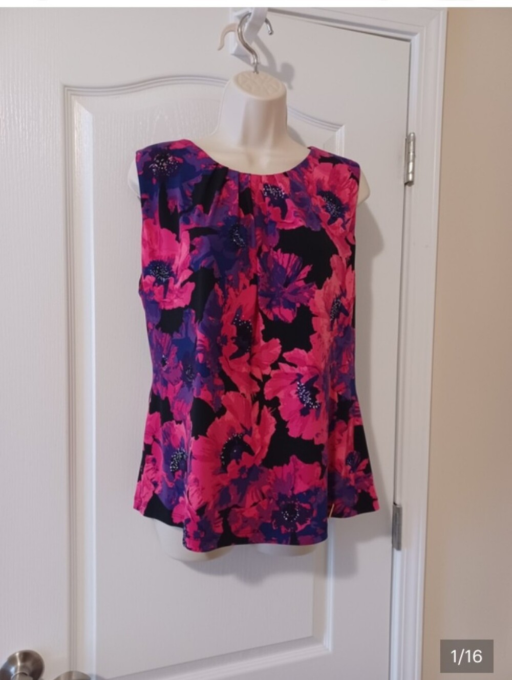 Calvin Klein Pink and Purple Floral Sleeveless Top - Picture 16 of 16